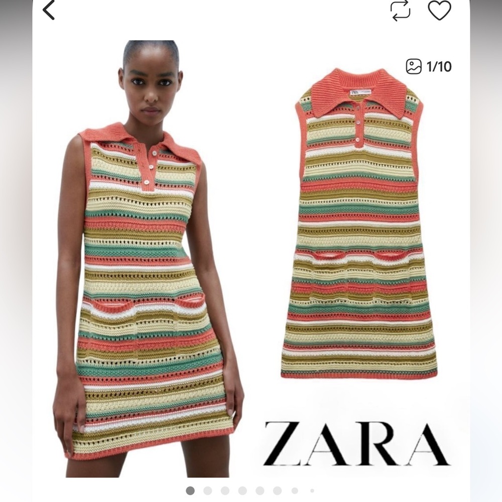 Zara Colorful Striped Knit Mini Dress